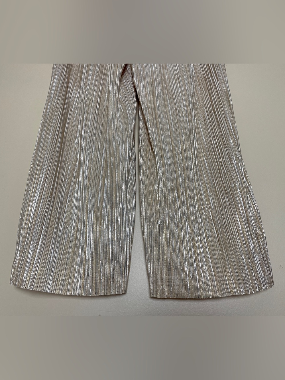 Anthropologie Elevenses Metallic Pants Women's XS Pleated Pull on Party Disco - Picture 5 of 12